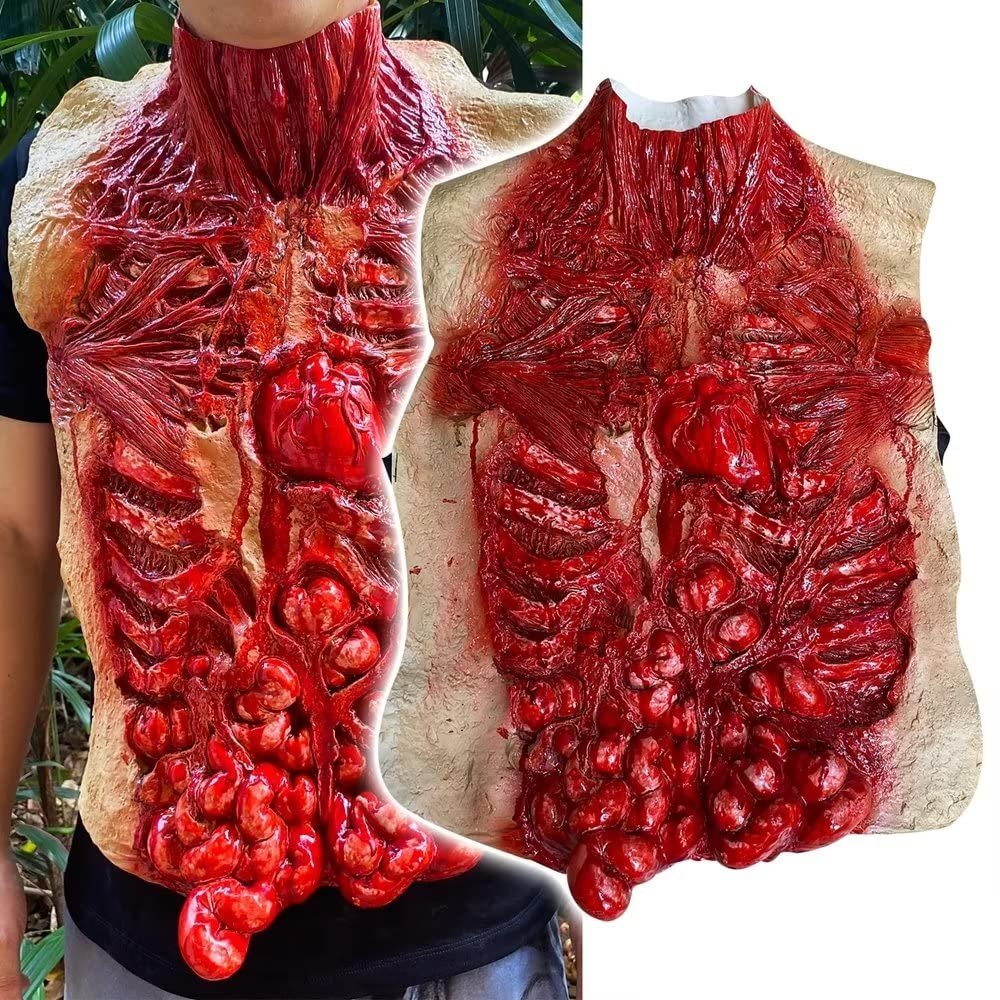 Bulex 3D Scary Halloween Zombie Costumes Bloody Halloween Fake Severed Body Parts Organs Dead Zombie Decoration Creepy Horror Cosplay Prop