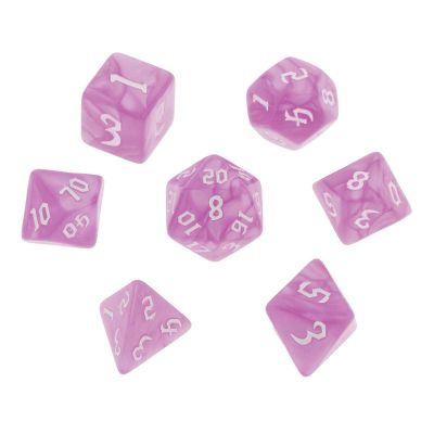 HXSCOO 7Pcs Acrylic Digital Dices D3 D4 D6 D8 D10 D12 D20 Different Numbers Engraved Portable Intelligence Toys (Color : Purple)
