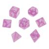HXSCOO 7Pcs Acrylic Digital Dices D3 D4 D6 D8 D10 D12 D20 Different Numbers Engraved Portable Intelligence Toys (Color : Purple) view 1