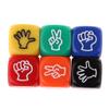 HXSCOO 6pcs 6-Sided Dice, Rock Paper Scissors Dice, Kids Board Game Toys Prop view 2