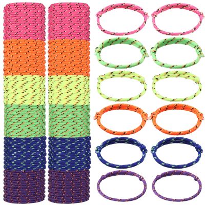 Janinka 432 Pcs Friendship Bracelets for Kids Neon Adjustable Paracord Bracelets Bulk Woven Rope Classroom Prizes for Students Girls Boys Goodie Bag Stuffers Back to School Party Favors(Deep Color)