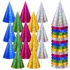 JaGely 100 Pieces Colorful Birthday Party Hats Metallic Foil Cone Hat for Christmas New Year Party Supplies, 5 Colors(Classic) view 1