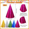 JaGely 100 Pieces Colorful Birthday Party Hats Metallic Foil Cone Hat for Christmas New Year Party Supplies, 5 Colors(Classic) view 2