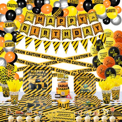 231 Pack Construction Birthday Party Supplies Dump Truck Construction Birthday Decorations Construction Party Plates Construction Tablecloth Cups Napkins Serves 20