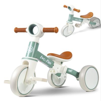 LOL-FUN Tricycle for Toddlers 1-3 Years Old Boys Girls Toy, 4 in 1 Baby Balance Bike for 1 2 Year Old Gift, Kids Bicycle with Easy Assembly Removable Pedal