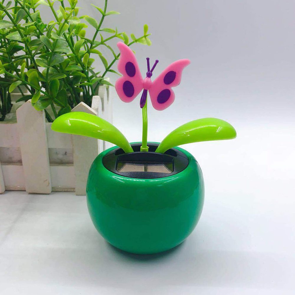 Walbest Solar Dancing Flower Car Dashboard Decorations - Funny Solar Powered Dancing Flower Pot Car Ornaments Flower Swinging Toy for Car Decor, Funny Gifts for Friends I