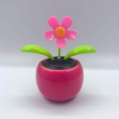 Walbest Solar Dancing Flower Car Dashboard Decorations - Funny Solar Powered Dancing Flower Pot Car Ornaments Flower Swinging Toy for Car Decor, Funny Gifts for Friends D