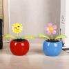 Walbest Solar Dancing Flower Car Dashboard Decorations - Funny Solar Powered Dancing Flower Pot Car Ornaments Flower Swinging Toy for Car Decor, Funny Gifts for Friends D view 2