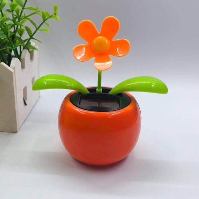 Walbest Solar Dancing Flower Car Dashboard Decorations - Funny Solar Powered Dancing Flower Pot Car Ornaments Flower Swinging Toy for Car Decor, Funny Gifts for Friends W