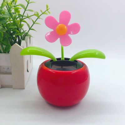 Walbest Solar Dancing Flower Car Dashboard Decorations - Funny Solar Powered Dancing Flower Pot Car Ornaments Flower Swinging Toy for Car Decor, Funny Gifts for Friends A