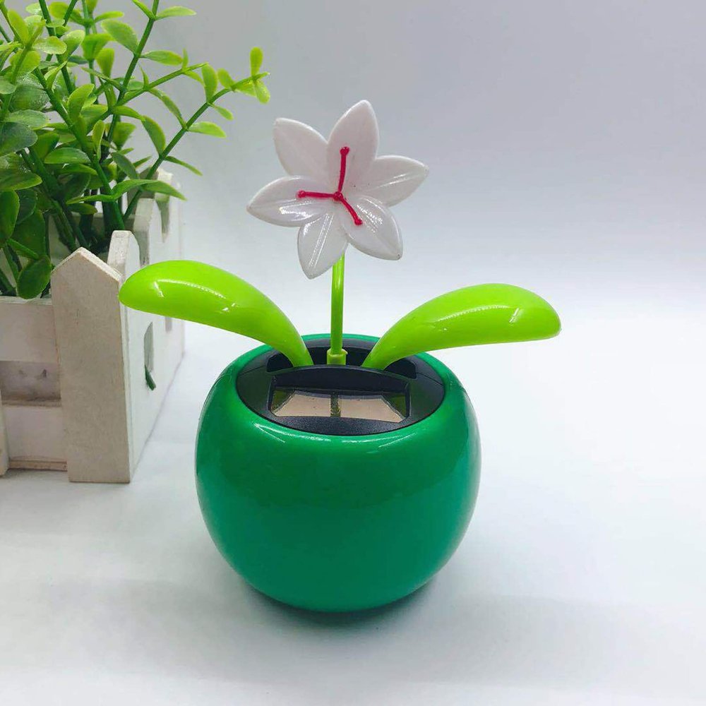 Walbest Solar Dancing Flower Car Dashboard Decorations - Funny Solar Powered Dancing Flower Pot Car Ornaments Flower Swinging Toy for Car Decor, Funny Gifts for Friends N