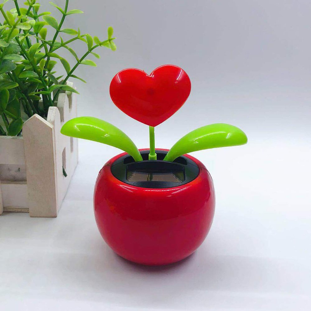 Walbest Solar Dancing Flower Car Dashboard Decorations - Funny Solar Powered Dancing Flower Pot Car Ornaments Flower Swinging Toy for Car Decor, Funny Gifts for Friends O