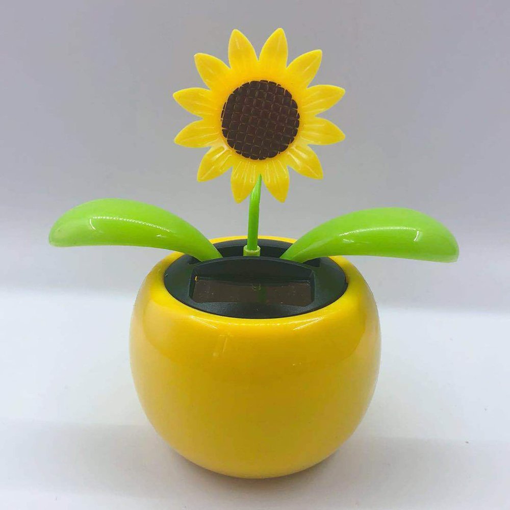 Walbest Solar Dancing Flower Car Dashboard Decorations - Funny Solar Powered Dancing Flower Pot Car Ornaments Flower Swinging Toy for Car Decor, Funny Gifts for Friends K