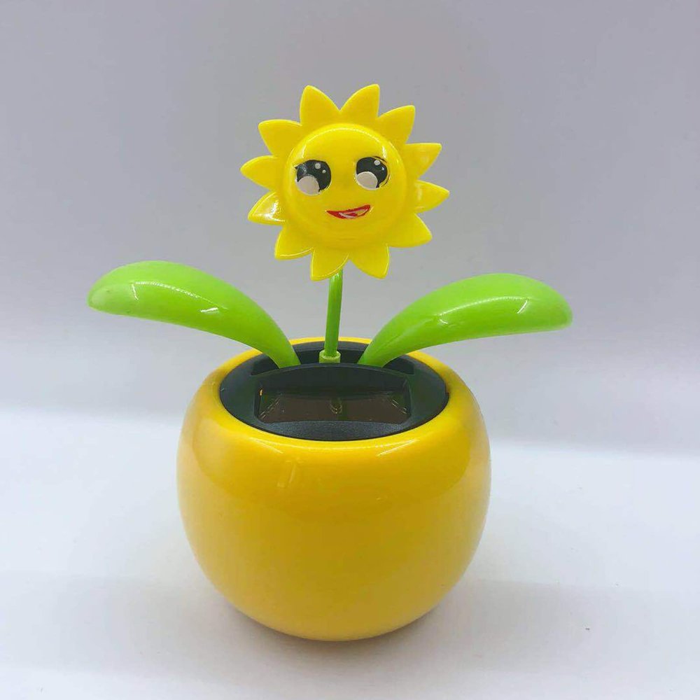 Walbest Solar Dancing Flower Car Dashboard Decorations - Funny Solar Powered Dancing Flower Pot Car Ornaments Flower Swinging Toy for Car Decor, Funny Gifts for Friends S