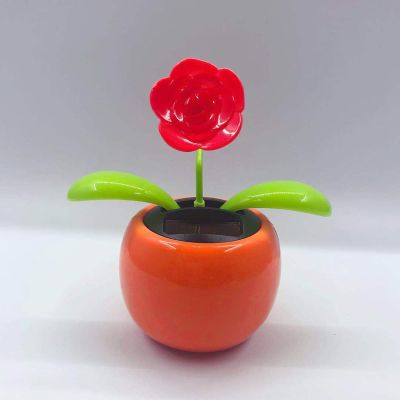 Walbest Solar Dancing Flower Car Dashboard Decorations - Funny Solar Powered Dancing Flower Pot Car Ornaments Flower Swinging Toy for Car Decor, Funny Gifts for Friends T