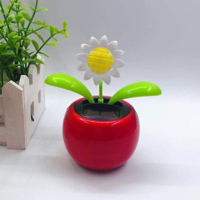Walbest Solar Dancing Flower Car Dashboard Decorations - Funny Solar Powered Dancing Flower Pot Car Ornaments Flower Swinging Toy for Car Decor, Funny Gifts for Friends J