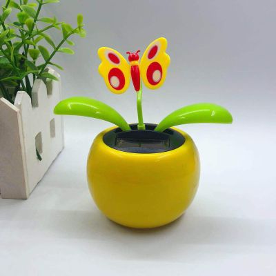 Walbest Solar Dancing Flower Car Dashboard Decorations - Funny Solar Powered Dancing Flower Pot Car Ornaments Flower Swinging Toy for Car Decor, Funny Gifts for Friends P