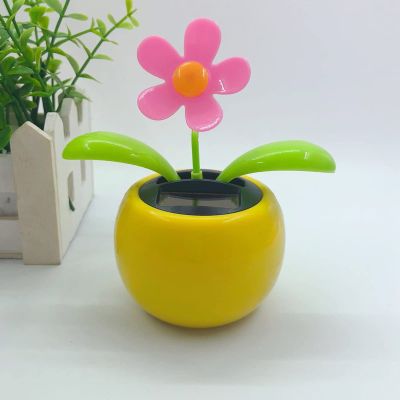 Walbest Solar Dancing Flower Car Dashboard Decorations - Funny Solar Powered Dancing Flower Pot Car Ornaments Flower Swinging Toy for Car Decor, Funny Gifts for Friends F