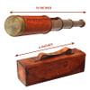 Antique Brass Telescope Orange Leather Case Dollond London 1920 Pirate Spyglass Vintage Handcrafted Collapsible Pirate Spyglass with Simple Leather Case, Nautical Gift view 4