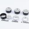 hobbysoul Adjustable Offset 1.0 beadlock Wheels Silver +1mm Positive & -3mm Negative Offset Heavy 1.0 Wheels Rims for RC Micro Crawler 1/18 Traxxas TRX4M Axial SCX24 AX24,(4-Pack) view 2
