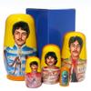 KaleaBoutique Long Lasting Collectible Beatles 5 Piece Russian Style Nesting Doll Memorabilia Stacking Matryoshka Doll - 5.75 Inches Tall - Includes a Glossy Blue Gift Box view 1