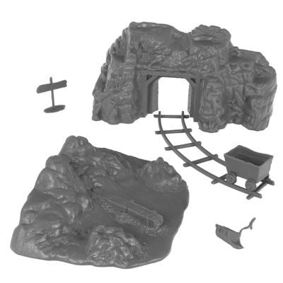 BMC Classic Marx Western Gold Mine Plastic Cowboys Army Men Playset Accessories