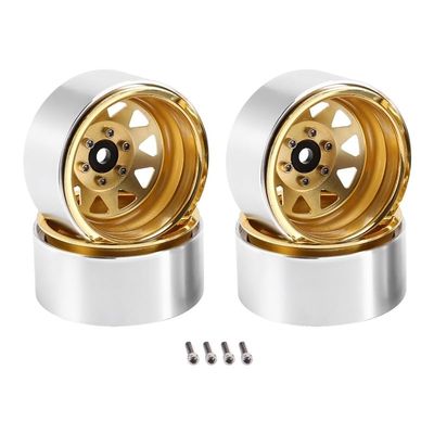 4PCS Deep Dish Wagon Metal 1.9 Beadlock Wheel Hub Rim for 1/10 RC Crawler Axial SCX10 90046 Traxxas TRX4 RC4WD D90 ( Color : Yellow )