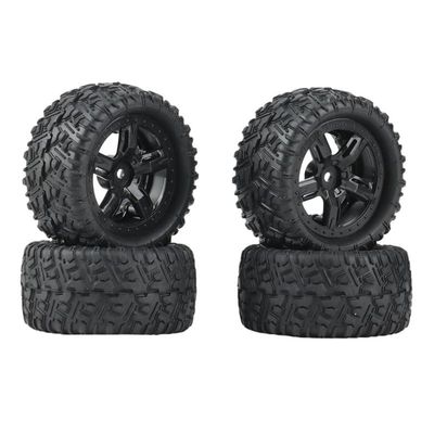 Greendhat 4Pcs Rubber Tires Tyre Wheel P6973 for Remo Hobby Smax 1621 1625 1631 1635 1651 1655 1/16 RC Car Upgrade Parts ( Color : Black )