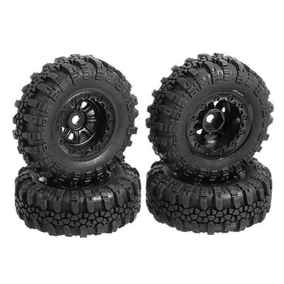 4PCS 47X18mm Wheel Rims Tires Tyre Set for Axial SCX24 90081 AXI00001 1/24 RC Crawler Car Upgrade Parts Accessories ( Color : Black )