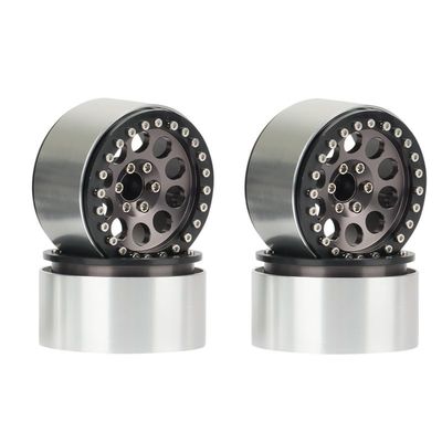 Greendhat 4PCS Metal 2.2 Beadlock Wheel Hub Rim for 1/10 RC Crawler Axial SCX10 RR10 Wraith 90056 90048 Traxxas TRX4 TRX-6, ( Color : Titanium )