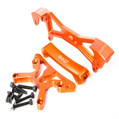 GTBRacing GTB CNC Aluminum RC 1/5 Car Baja Front + Rear Shock Brace for 1:5 HPI Baja 5b ss Upgrade Part (Orange, Front+Rear) (GR009-10)