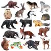 16 PCS Forest Animals Figures, Woodland Creatures Figurines, Miniature Toys Cake/Cupcake Topper Birthday Gift for Kids, Woodland Baby Shower Decorations view 1