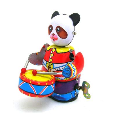 Charmgle Panda Toy Retro Wind-Up Toys Christmas Stocking Stuffers Toy, Adult Collection Metal Tins Toy Photography Props Novelty Gifts
