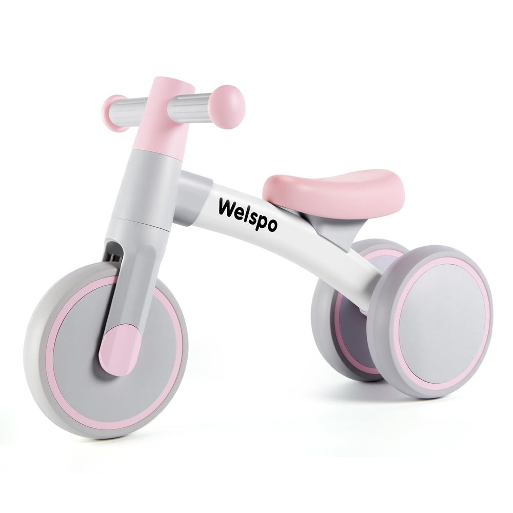 welspo Baby Balance Bikes for 1 Year Old Boys Girls 12-24 Months Kids Toddler First Bicycle Infant Walker Children No Pedal 3 Wheels Mini Bike Riding Toys(Pink)