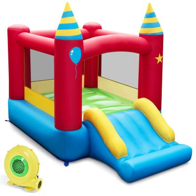 MEDIMALL Inflatable Bouncer, Blowup Bouncy Castle with Jumping Area, Wide Slide, Indoor Outdoor Bounce House for Backyard, Lawn, Park, 480W Blower Included
