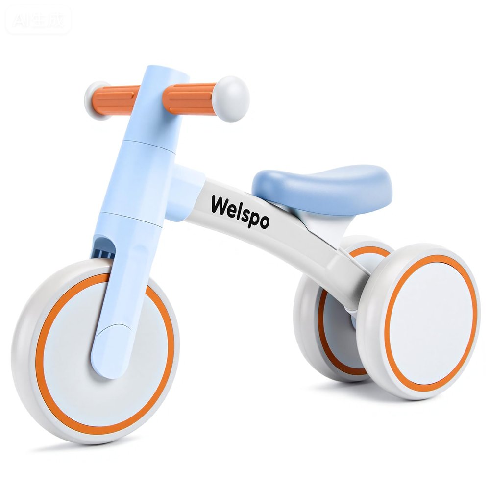 welspo Baby Balance Bikes for 1 Year Old Boys Girls 12-24 Months Kids Toddler First Bicycle Infant Walker Children No Pedal 3 Wheels Mini Bike Riding Toys(Blue)