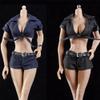 1/6 Scale Female Clothes,Female Soldier Black Clothing for 12inch Action Figure Body Doll (C) view 2