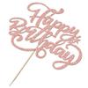 Crseniny Happy Birthday Cake Topper, Birthday Sign Cake TopperBirthday Party Cake Decoration Supplies (Rose gold) view 4