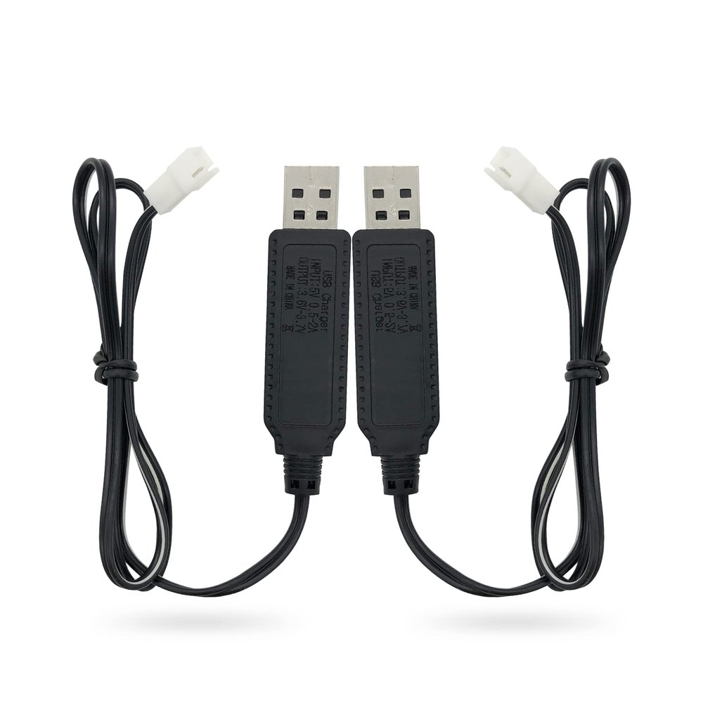 Charger Replacement for Carrera Mario Remote Control RC Car Battery, USB Charging Cable Cord 2 ft (2-Pack) - PDEEY