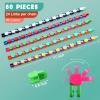 Yunsailing 80 Packs Wacky Tracks Snap Fidget Finger Sensory Snake Puzzles Bike Track Chain Toy Bulk Fidget Toys Snake for Kid Adult Stress Relief Party Classroom Home Travel Multi Color(24 Links) view 2