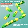 Yunsailing 80 Packs Wacky Tracks Snap Fidget Finger Sensory Snake Puzzles Bike Track Chain Toy Bulk Fidget Toys Snake for Kid Adult Stress Relief Party Classroom Home Travel Multi Color(24 Links) view 3