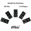 Offelec Wooden Double 6 Domino Set - 28 Tiles Black Dominoes for Kids, Adults, and Family Games Night | Ideal for 2-4 Players | Perfect for Classroom, Party, Travel, and Gifting | Classic Board Game view 3