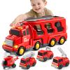 Bennol 5-in-1 Fire Trucks Toy Set for Boys Age 1-3 3-5, Fire Car Truck for Toddlers 1 2 3 4 5 6 Years Old, Christmas Birthday Gift Car Sets with Light Sound view 2