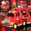 Bennol 5-in-1 Fire Trucks Toy Set for Boys Age 1-3 3-5, Fire Car Truck for Toddlers 1 2 3 4 5 6 Years Old, Christmas Birthday Gift Car Sets with Light Sound view 3