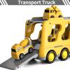 Bennol Construction Truck Toys for Toddler Boy 1 2 3 4 5 Year Old, Car Trucks Birthday Gifts Toys for Kids Ages 1-3 3-5, 5-in-1 Construction Trcuk with Excavator, Crane Mixer, Bulldozer view 4