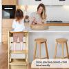 ECOMEX Toddler Standing Tower Kitchen Step Stool for Kids - Adjustable Height Learning Stool with Removable Safety Rail for Bedroom, Bathroom, Natural view 4