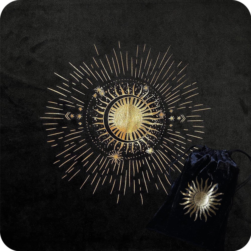 CRAFTERIAN Tarot Cloth and Bag Set Gold Foil (Gold Foil)