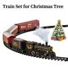 TEMI Train Set for Kids 3-12 Years, Electric Classical Steam Engine Locomotive with Steam, Light and Sounds, Rechargeable Model Trains Kit Toys w/Passenger Carriage for Boys and Girls view 4