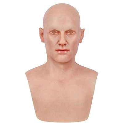 Realistic Old Man Old Silicone Head Cover Headgear Novelty Latex Headwear for Halloween Cosplay Party Masquerade Props