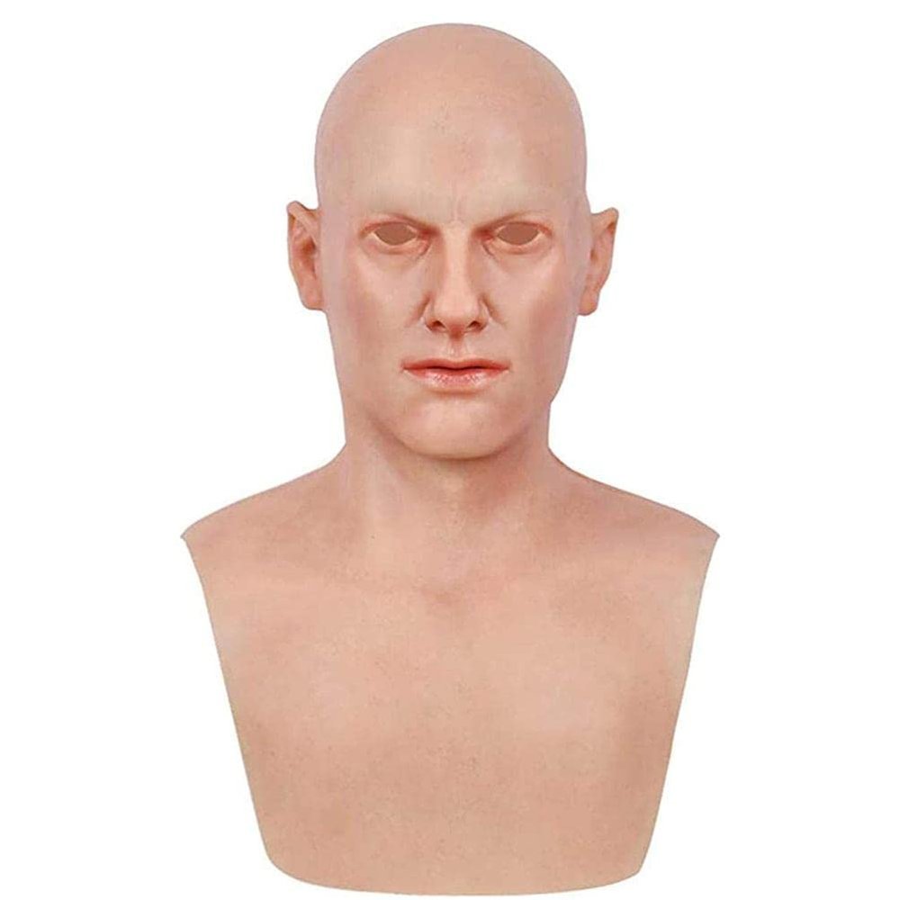 Realistic Old Man Old Silicone Head Cover Headgear Novelty Latex Headwear for Halloween Cosplay Party Masquerade Props